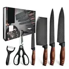 6 PCS Kitchen Knife Set Japanese Damascus Chef Knives Cleaver Set With Gift Box