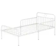 Costway Single Metal Bed Frame Extendable Daybed Mattress Foundation White