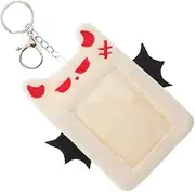 SHINEOFI Plush Devil Wings Card Holder Cat Ears and Tail Set Photo Sleeve Cover Id Badge Holder Keyring for Students and Fans