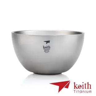 【Keith】純鈦輕量環保雙層鈦碗 850ml Ti5355 戶外 登山 露營 野餐 餐具 環保碗筷 鈦碗