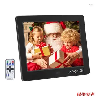 8 吋高清寬螢幕高解析度數位相框鬧鐘 MP3 MP4 電影播放器帶遙控聖誕禮物-淘米家居配件