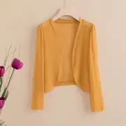 Women Mesh Shrug Bolero Sheer Cropped Tops Coat Jacket Cardigan Cape Capelet
