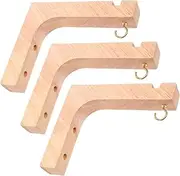 BESPORTBLE Sturdy Plant Hanger Hooks 3 Pack Wooden Wall Hooks for Hanging Plants Strong