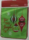Christmas Green with Red Trim Get Your Jingle On Ornament Table Runner 72x13 NWT