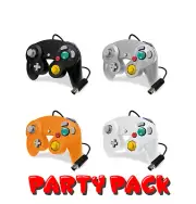 Old Skool Wired Controller Party Pack for Game Cube - (4 - Controller Bundle)