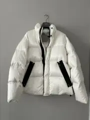 Tom Ford Zippered Down White Jacket With Stand Up Collar Size 52 NEW With Tag