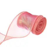 2 3/8" Wide Sheer Wired Organza Ribbon Chiffon Ribbons 10 Yard Red