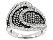 BELLA LUCE 2.84CTW WHITE DIAMOND SIMULANT RHODIUM OVER STERLING SILVER RING SZ 6