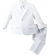 [Spring Notion] Baby Boys' Modern Fit Dress Suit Set White