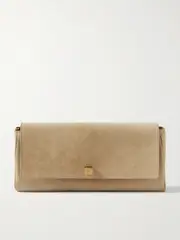 [KHAITE] KHAITE - Audrey Suede Clutch - Beige - One size One size Neutrals