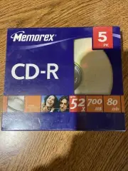 MEMOREX Brand New Factory Sealed CD-R *5 Pack* 52x 700mb 80min Disks CD Disc