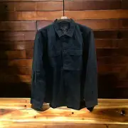 Abercrombie Blue button-up Heavy Cotton blend shirt Long Sleeves Size Large