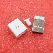 10PCS Male USB Connector USB 2.0 Plug Adapter Kit Type-A 5P White DIY Components