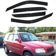 Wensdy 4pcs Side Window Wind Vent Deflectors,Outside Mount Shade Sun rain Guards,Dark Smoke Visors for 1997-2001 CR-V 94113