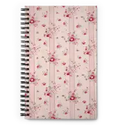 Vintage Pink Floral Spiral Notebook Journal 140 Dotted Pages