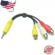 3.5mm AV Male to 3RCA Female M/F Audio Video Stereo Jack Adapter Cord Cable