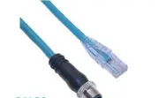 MDE45-4MP-RJ45-25M Mencom Cordsets, M12 Ethernet Series Male M12 to RJ45