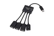 USB Type-C Male to 3 Ports Type-A Female Converter USB-C OTG Adapter Cable With Micro USB Power Supply Port 4in1 for Apple iphone 15 16 pro max plus
