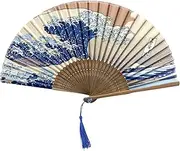 YARRD Folding Hand Fan for Women Wooden Folding Bamboo Gan Hand Fans for Women Foldable Paper Silk Accessories for Weddings Chinese Japanese Decor for Home