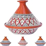Kamsah Tagine Pot - Medium Handmade Bohemian Red, Non-Stick, Lead-Free, Supreme Line Cookware
