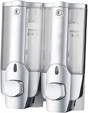TINEASUR Auto Soap Dispenser Wall-Mounted Shampoo Bottle Plastic Squeeze Soap Dispenser Refillable Reusable 350ml Each for Shower Gel Conditioner Lotion