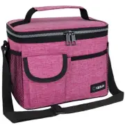 Insulated Lunch Bag for Men Women, Leakproof Heather Pink Lunch Box for Work,...