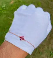 Natural Ruby flower theme Bracelet