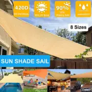 Waterproof Sun Shade Sails for Patio Sun UV Blocking Rectangle Park Carport