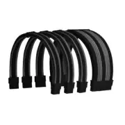 Grey and Black PSU Cable Extension Sleeved GPU PC Power Supply PCIE CPU Kit