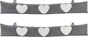 Nicola Spring Draught Excluder - 78.5cm - Heart - Pack of 2 - Herringbone Indoor Decorative Wind Stopper Home Interior Air Strip Wind Seal Window Draft Snake Sound Blocker for Home, Office Doors