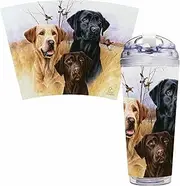 Rico Industries Wildlife Ducks Unlimited Great Hunting Dogs 24oz Acrylic Tumbler with Hinged Lid, Officially Licensed Double Wall Tumbler with Straw