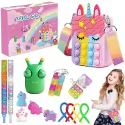ARIEL-GX 16Pcs Unicorn Bag Pop Fidget Toys Silicone Sensory Girls Gift