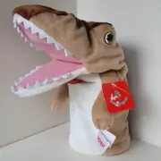Aurora T-Rex Dinosaur Plush Hand Puppet brown/tan with TAGS