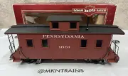 Bachmann G Scale 93814 Pennsylvania Center Cupola Wood Caboose Metal Wheels NOS