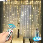 3M*3M 300LEDS REMOTE CONTROL CURTAIN FAIRY LIGHTS USB STRING