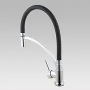 Brass Pull Down Rubber Spout Kitchen Mixer