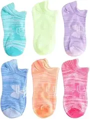 [Under Armour] Girl`s Essential No Show Socks 6 Pack