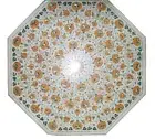 30" Marble Dining Table Top Inlay Rare Stone Octagon Center Coffee kitchen Table