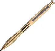 SMOOTHERPRO Solid Brass Ballpoint Pen Click Push Retractable Gel Pen Compatible with Pilot G2 Refill Color Natural(PRG130NL)
