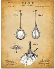 Punching Bag - 11x14 Unframed Patent Print - Makes a Great Gym Decor and Gift