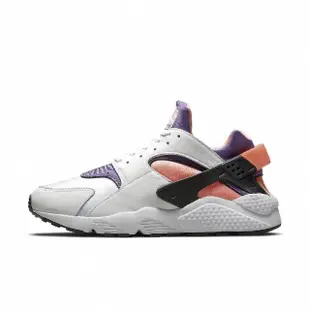 【NIKE 耐吉】武士鞋 Air Huarache 男鞋 白 紫 橘 襪套 休閒鞋(DD1068-101)