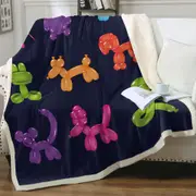 Dogs Shape Balloons Throw Blanket