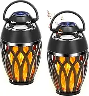 [Vanten] 2 Packs Outdoor Bluetooth 5.0 Speakers, LED Flame Speaker, IPX5 Waterproof Torch Atmosphere Speaker, Gifts for Men Women, Decorations for Party Garden Home Patio