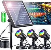 RISINGUP Solar Pond Lights, RGB Pond Lights, LED Headlight, Underwater, Waterproof, IP68, 2200 mAh Battery, Adjustable Lighting Angle for Pond, Fountain, Pool, Garden Decoration