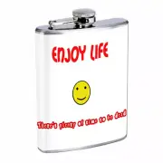 Enjoy Life Em1 8oz Stainless Steel Flask Drinking Whiskey Liquor