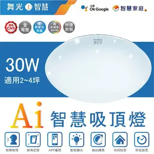 (A Light)附發票 舞光 LED Ai智慧吸頂燈 30W AI吸頂燈 智慧吸頂燈 台灣大哥大 GOOGLE吸頂燈