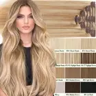 Balayage 100% Thick Clip In Hair Extensions Remy Human Hair Double Weft FullHead
