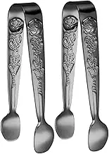Alipis Candy Tong for Candy Stainless Steel Clip Mini Tongs for Serving Food Small for Food Rose Pattern Sugar