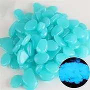 Colorful Glowing Pebbles，600pcs，About 2.55lb，Each Approximately 0.79-1.2 inches，It can be Embedded in Sand, Cement, and Other Materials for use as a Passage etc.(Light Blue)
