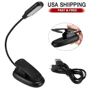 LED Reading Book Light with Flexible Clip USB Rechargeable Lamps for Reader